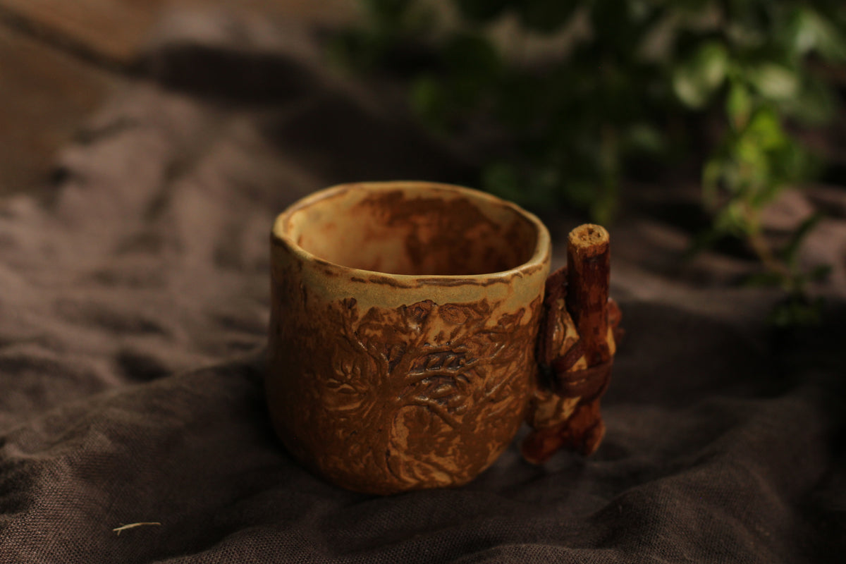 Stoneware Mug with Wooden Handle